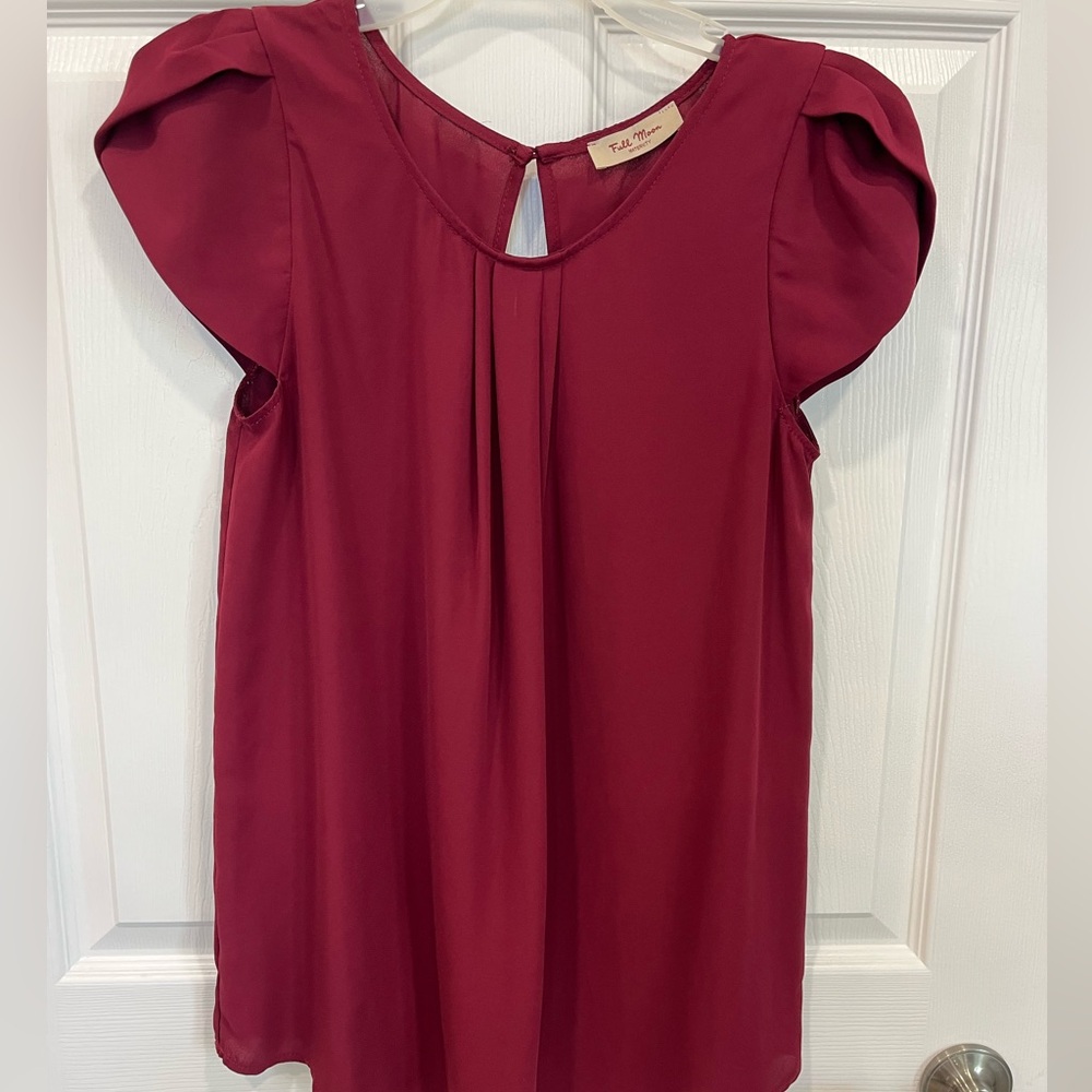 Elegant Burgundy maternity blouse